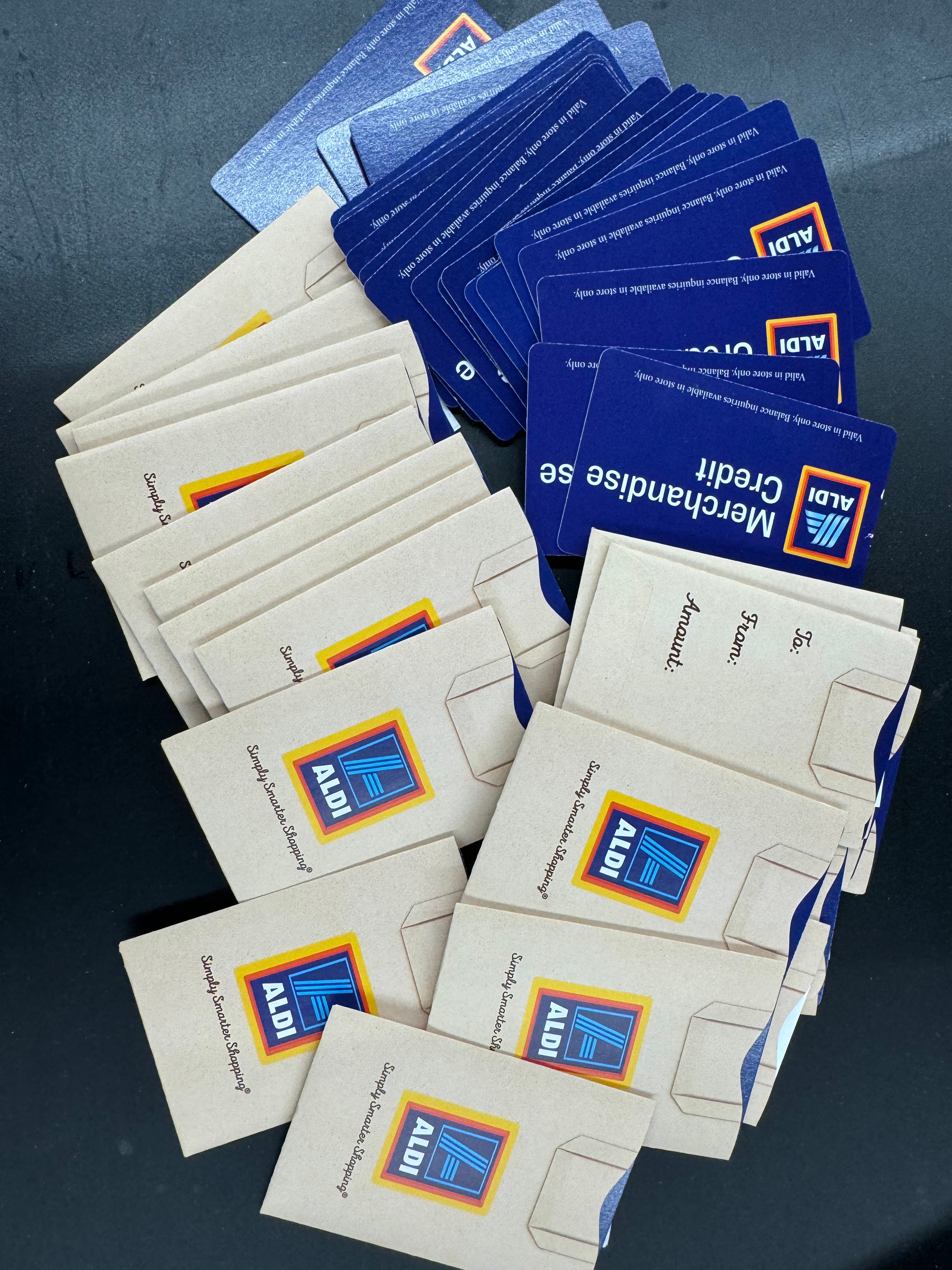 Grocery store gift cards for holiday distribution