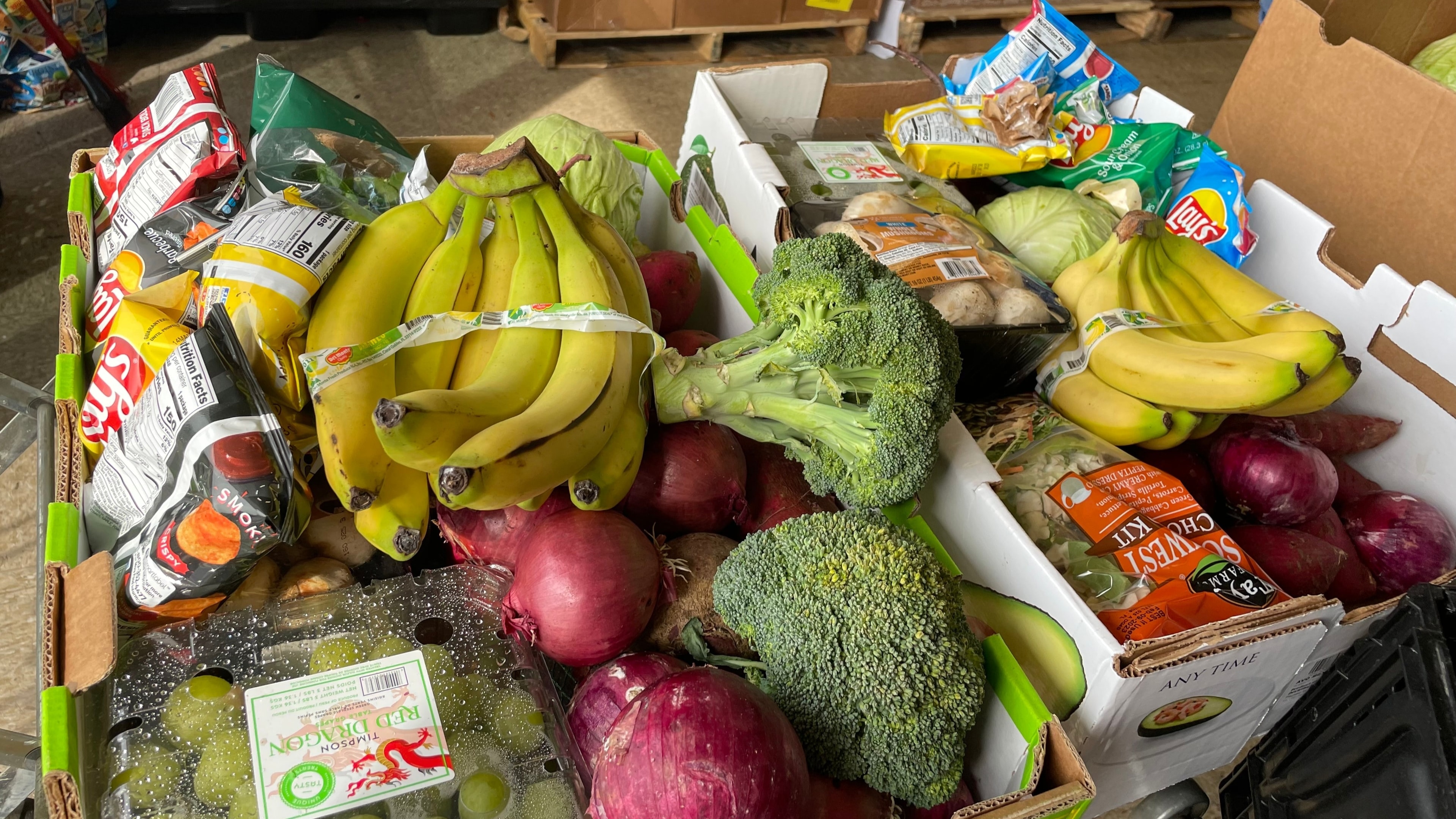 Volunteers at the Positive Impact free grocery distribution